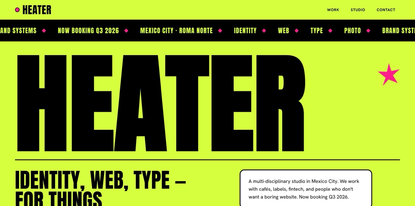 HEATER — creative studio website